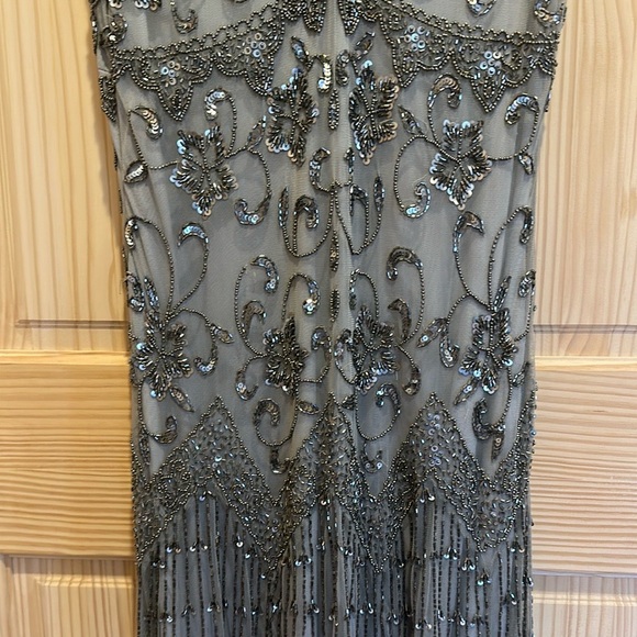 Pisarro Nights Gray Beaded Gown - Picture 5 of 13
